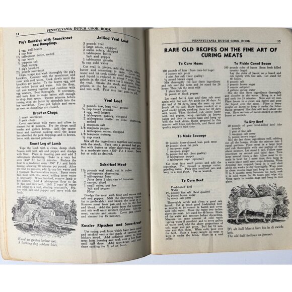 Pennsylvania Dutch Cook Book From Fine Old Recipes Set Of Two 1936 1987 SC Vtg - Picture 10 of 16